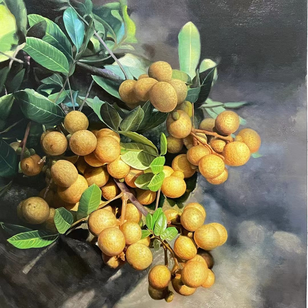 100 Handmade Oil Painting on Canvas Litchi Painting for Kitchen Decor 24 by 32 M2018