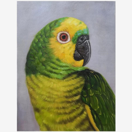 Parrot Oil Painting 12 by 16 Handmade bird Original Textured Art Gift for Family