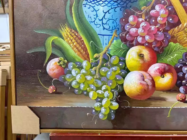 100 Handmade Oil Painting on Canvas Still Life Realism Vase grage apple painting 20 by 24