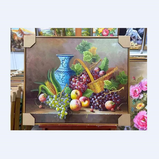 100 Handmade Oil Painting on Canvas Still Life Realism flower grage apple painting 20 by 24
