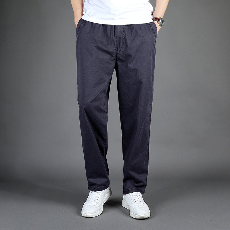 100 Cotton Thickend Mens Long Pants Casual Straight Working Trousers 8226H