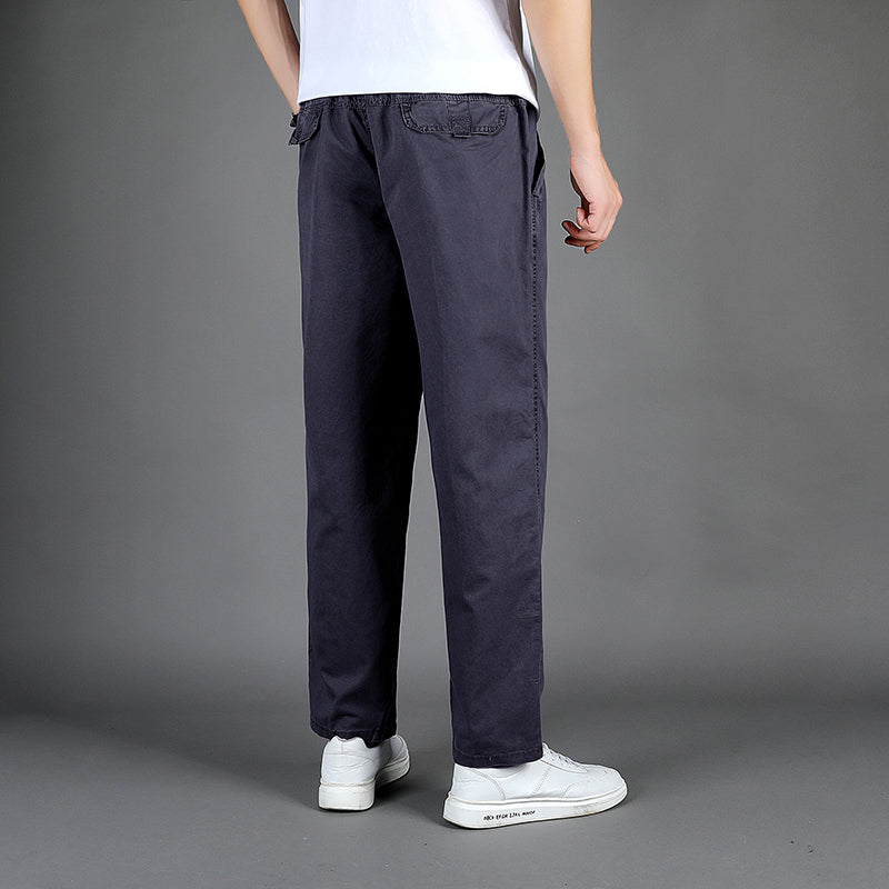 100 Cotton Thickend Mens Long Pants Casual Straight Working Trousers 8226H