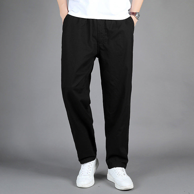 100 Cotton Thickend Mens Long Pants Casual Straight Working Trousers 8226H
