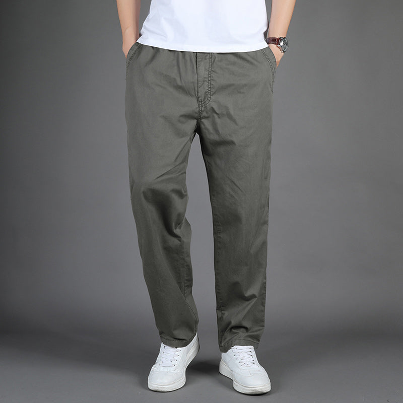 100 Cotton Thickend Mens Long Pants Casual Straight Working Trousers 8226H