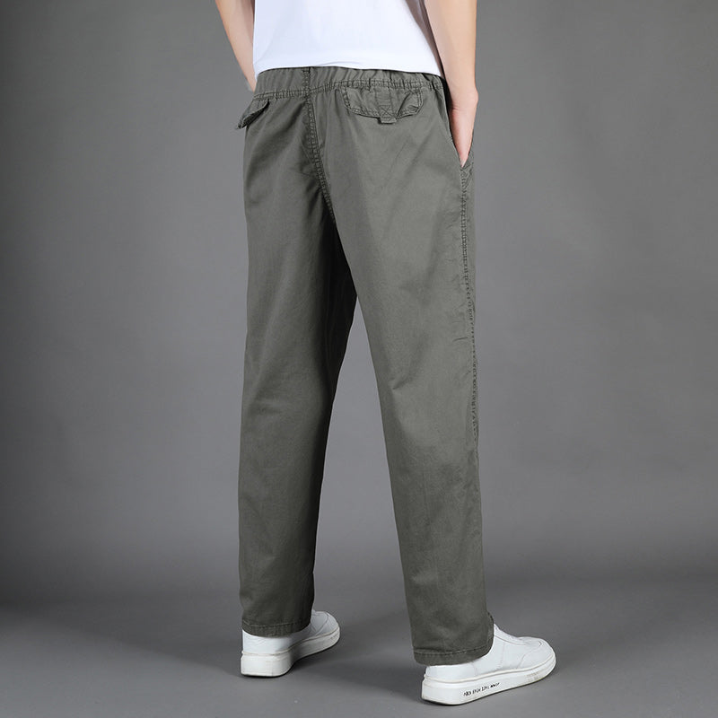 100 Cotton Thickend Mens Long Pants Casual Straight Working Trousers 8226H