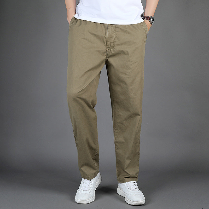 100 Cotton Thickend Mens Long Pants Casual Straight Working Trousers 8226H