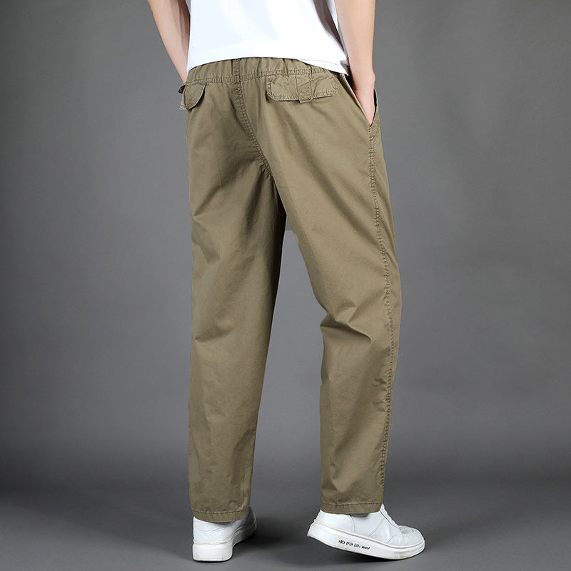 100 Cotton Thickend Mens Long Pants Casual Straight Working Trousers 8226H