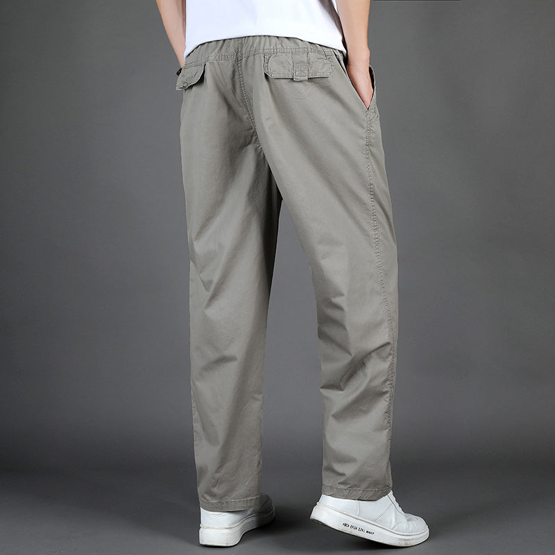100 Cotton Thickend Mens Long Pants Casual Straight Working Trousers 8226H