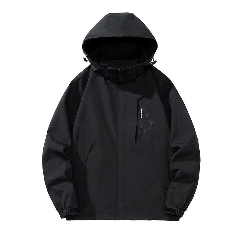 Mens Windproof Jacket Outdoor Hiking Hooded Windbreaker Coat 6629