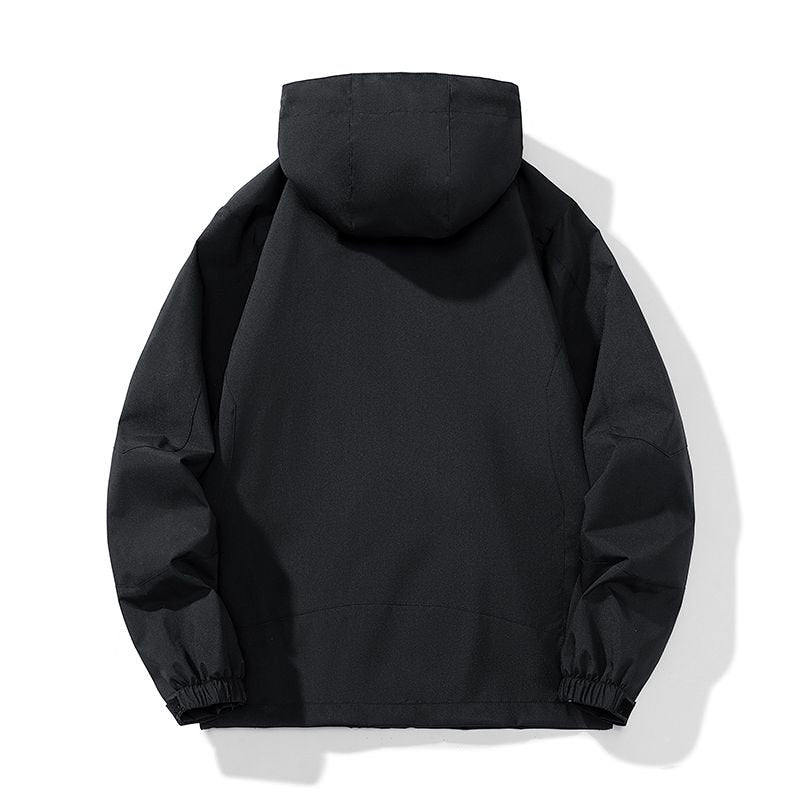 Mens Windproof Jacket Outdoor Hiking Hooded Windbreaker Coat 6629