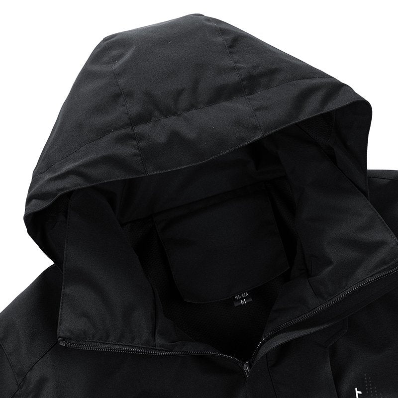 Mens Windproof Jacket Outdoor Hiking Hooded Windbreaker Coat 6629