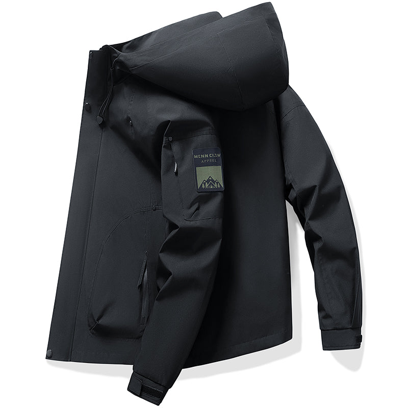Mens Windproof Jacket Outdoor Hiking Hooded Windbreaker Coat 6987