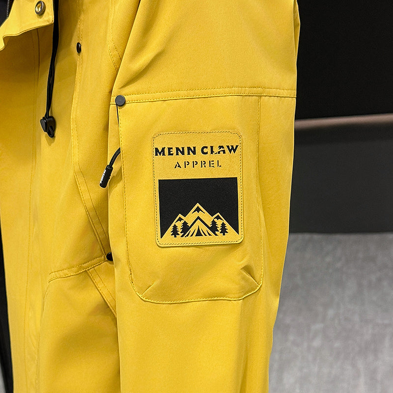 Mens Windproof Jacket Outdoor Hiking Hooded Windbreaker Coat 6987