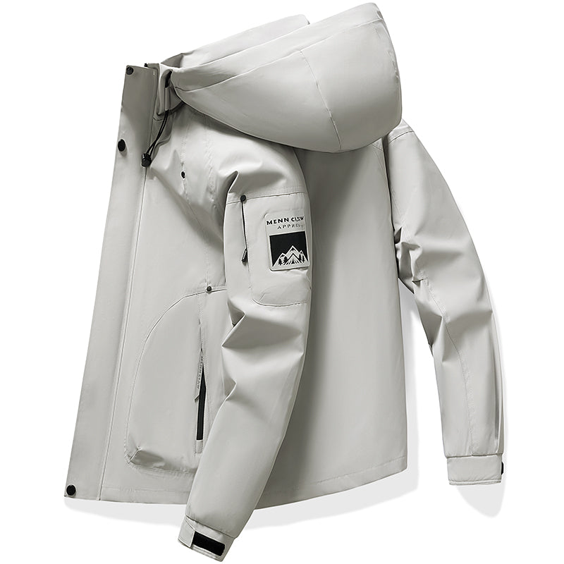 Mens Windproof Jacket Outdoor Hiking Hooded Windbreaker Coat 6987