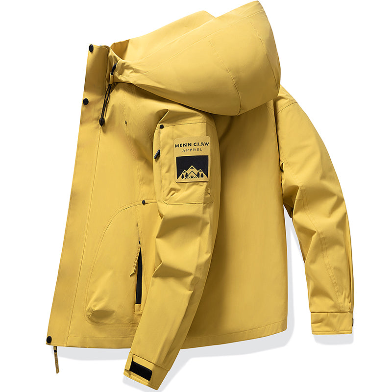 Mens Windproof Jacket Outdoor Hiking Hooded Windbreaker Coat 6987