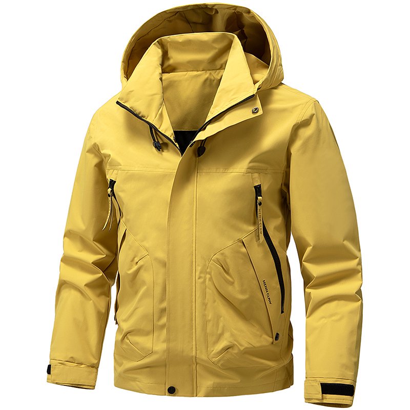 Mens Windproof Jacket Outdoor Hiking Hooded Windbreaker Coat 6990