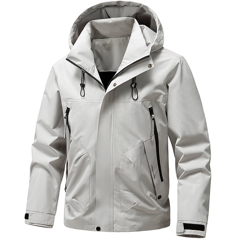 Mens Windproof Jacket Outdoor Hiking Hooded Windbreaker Coat 6990