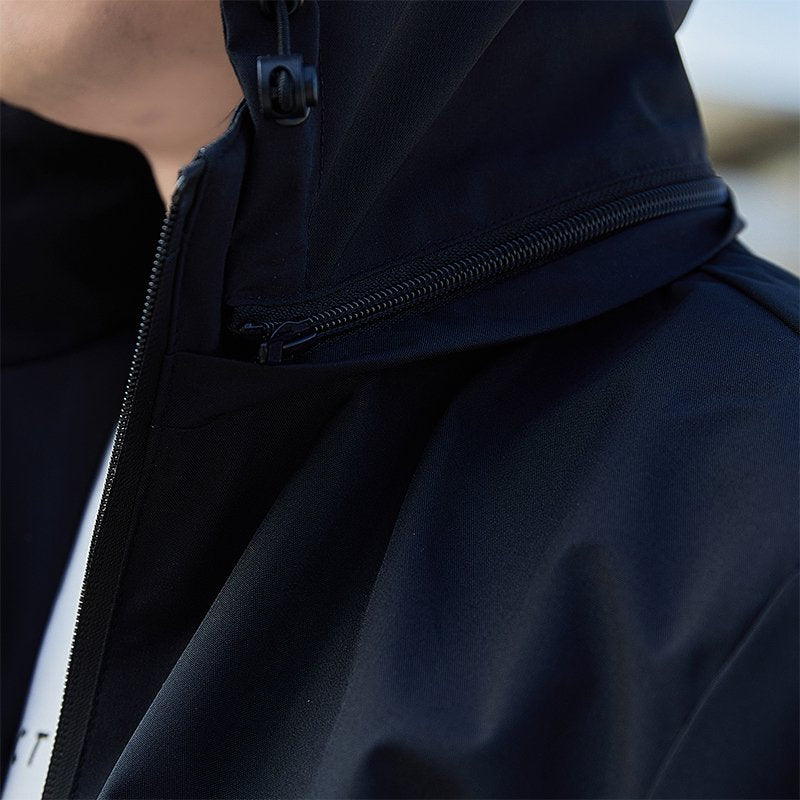 Mens Windproof Jacket Outdoor Hiking Hooded Windbreaker Coat 2610