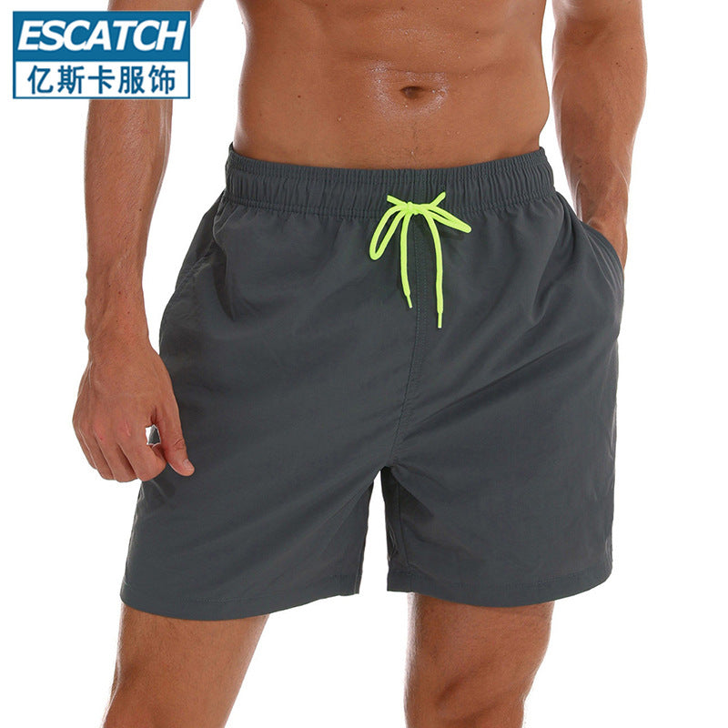 2025 Men Beach Swim Shorts Men Plain Swim Trunks Men Swimwear Shorts Beach with 100% Nylon Quickly Dry Fabric Custom logo