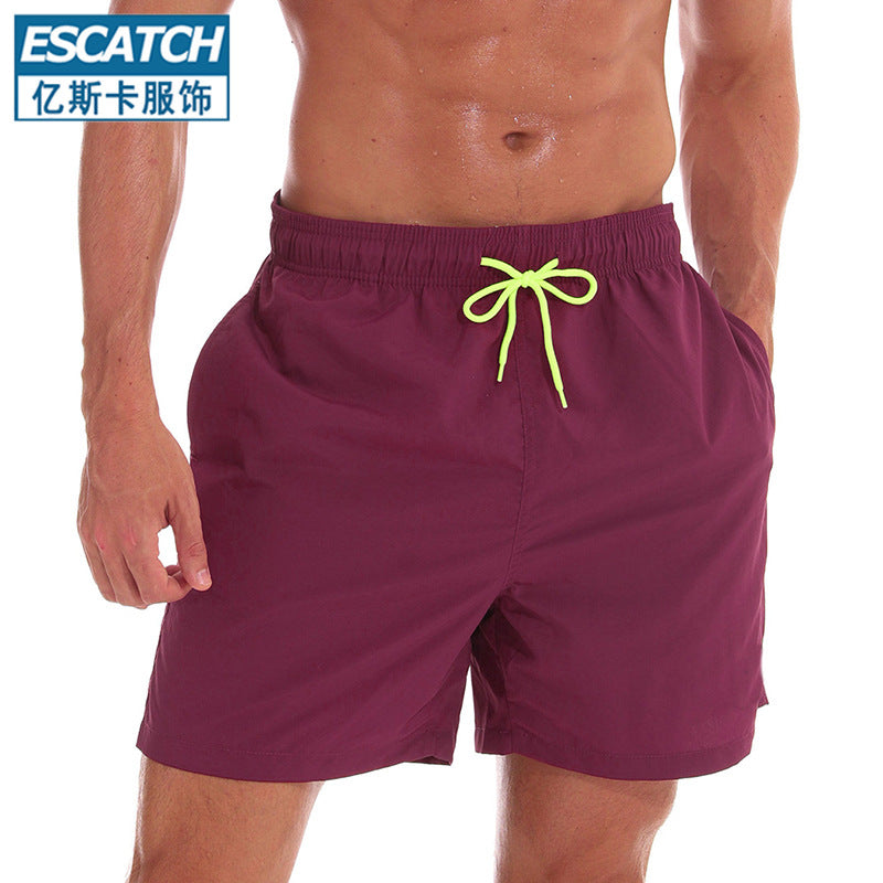2025 Men Beach Swim Shorts Men Plain Swim Trunks Men Swimwear Shorts Beach with 100% Nylon Quickly Dry Fabric Custom logo