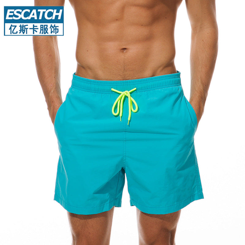 2025 Men Beach Swim Shorts Men Plain Swim Trunks Men Swimwear Shorts Beach with 100% Nylon Quickly Dry Fabric Custom logo