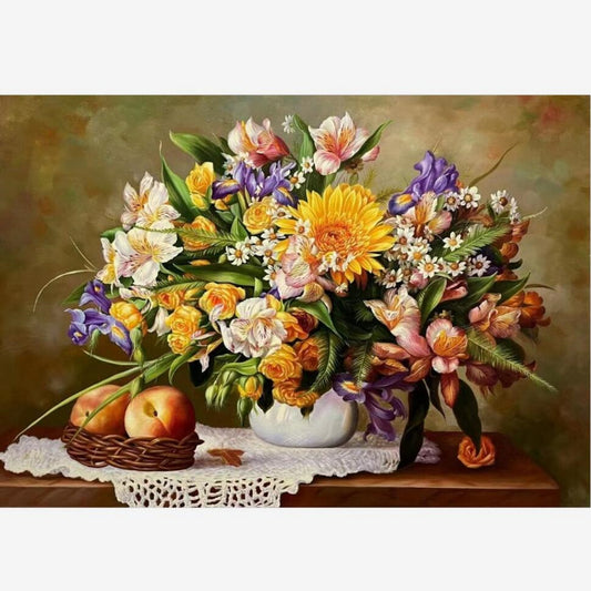 100 Handmade Oil Painting on Canvas Still Life Realism flower painting 28 by 39 M2013