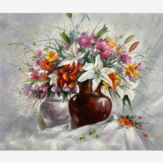 Lily Oil Painting on Canvas flower still life painting Mothers Gift 28 by 39 M2028