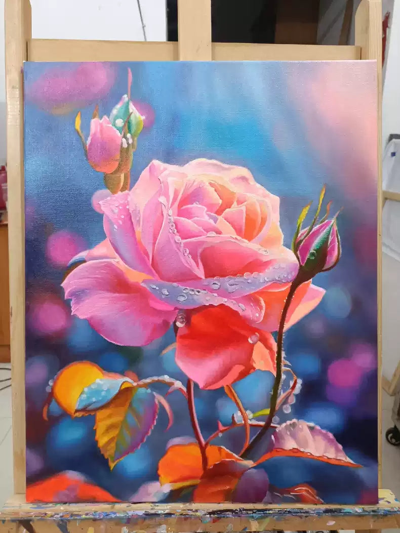 Realistic Flower 100% Handmade Oil Painting on Canvas Wall Decor 16 by 20 M2043
