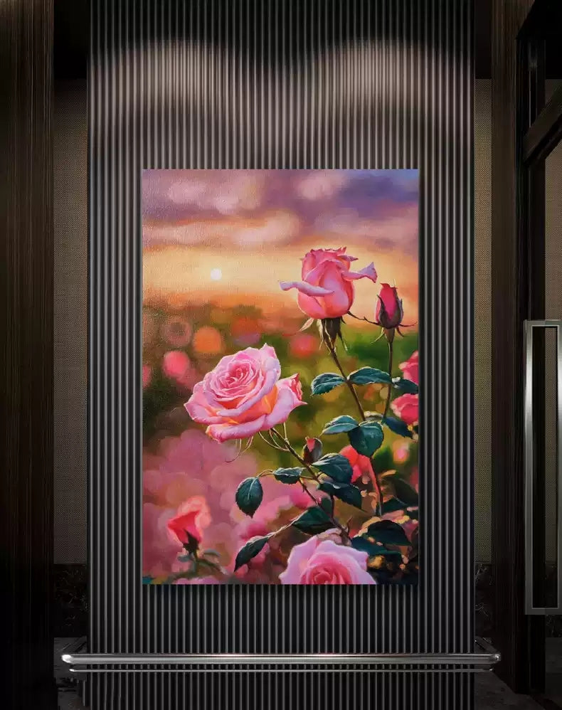 Realistic Rose 100% Handmade Oil Painting on Canvas Wall Decor 16 by 24 M2044