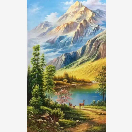 Handmade Landscape Oil Painting on canvas Wall Art for Living Room 24 by 43 M3010