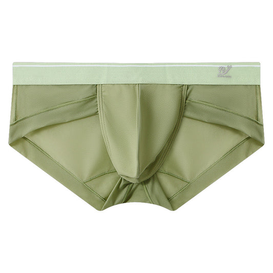 Underpants men's summer new men's boxer briefs ice silk mesh fabric breathable quick-drying men's underpants solid color