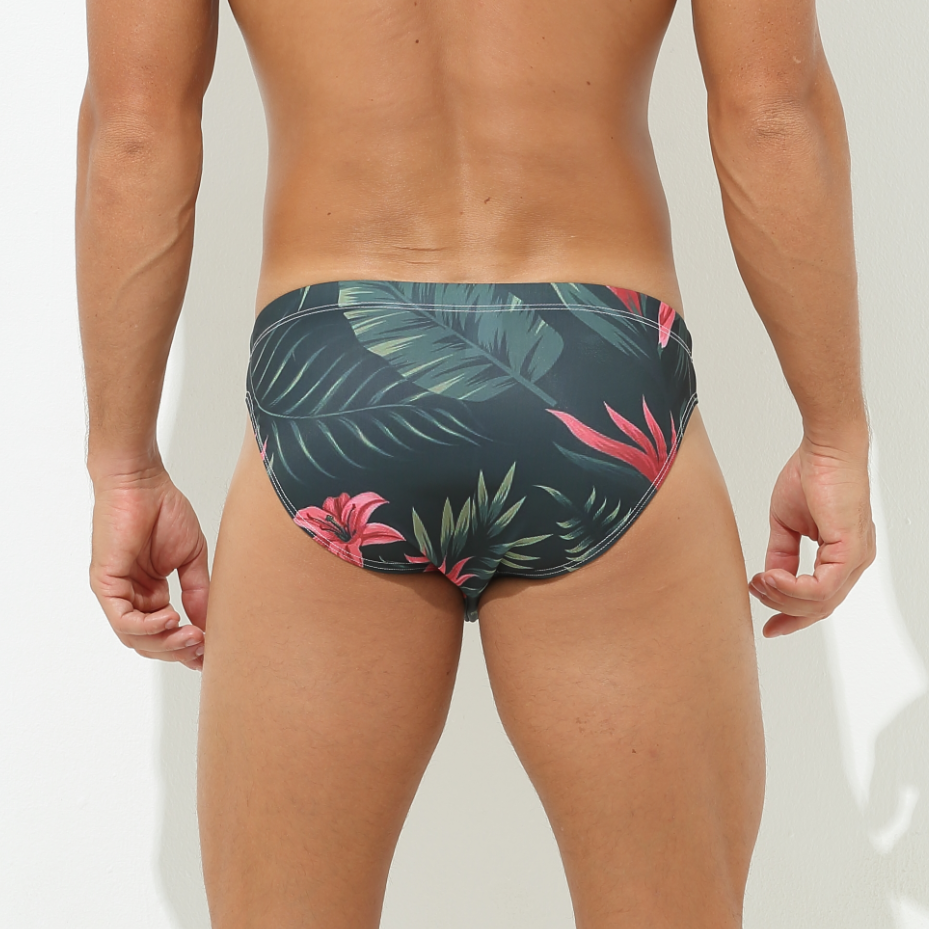 New Styles Leaves Mens Swimsuit with Strings Wholesaler