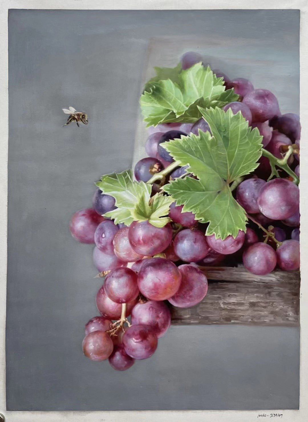 100 Handmade Oil Painting on Canvas Grapes Painting for Kitchen Decor 20 by 28 M2006