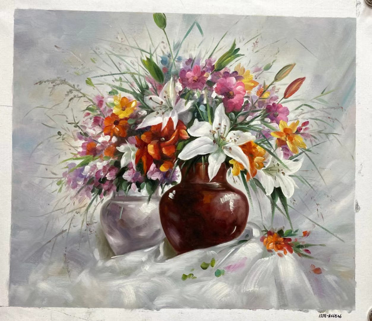 Lily Oil Painting on Canvas flower still life painting Mothers Gift 28 by 39 M2028