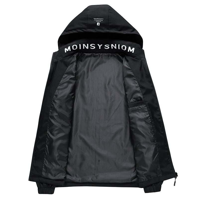 Mens Windproof Jacket Outdoor Hiking Hooded Windbreaker Coat 2230
