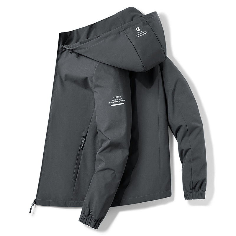Mens Windproof Jacket Outdoor Hiking Hooded Windbreaker Coat 2230