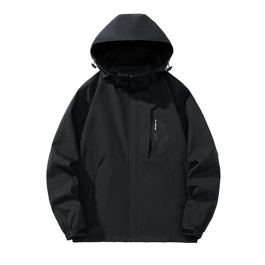 Mens Windproof Jacket Outdoor Hiking Hooded Windbreaker Coat 6629