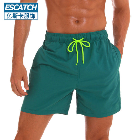 2025 Men Beach Swim Shorts Men Plain Swim Trunks Men Swimwear Shorts Beach with 100% Nylon Quickly Dry Fabric Custom logo