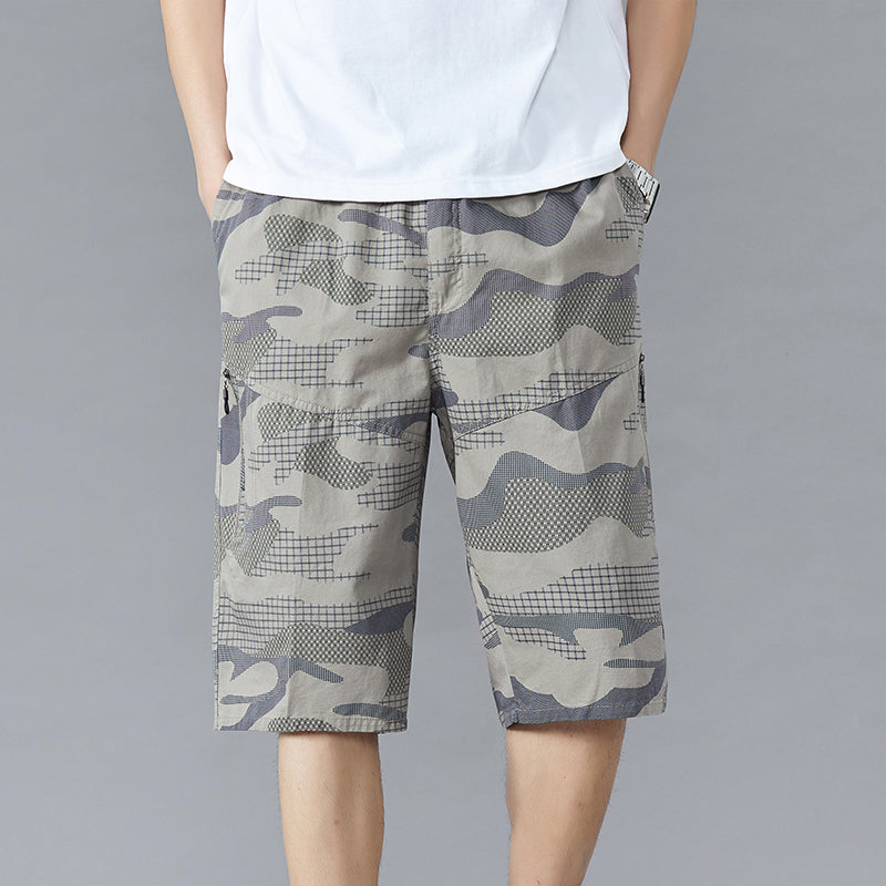 100 Cotton Mens Cropped Pants Summer Trousers 8531