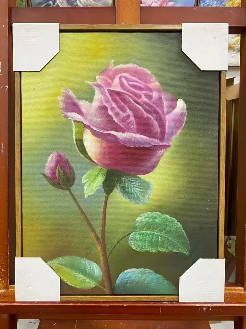 Rose Oil Painting Hand Painted Modern Style Birthday Gifts 12 by 16 M2004