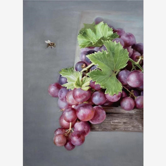 100 Handmade Oil Painting on Canvas Grapes Painting for Kitchen Decor 20 by 28 M2006