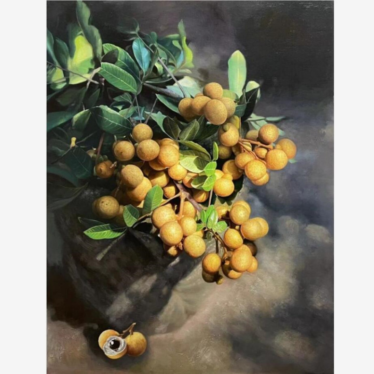 100 Handmade Oil Painting on Canvas Litchi Painting for Kitchen Decor 24 by 32 M2018