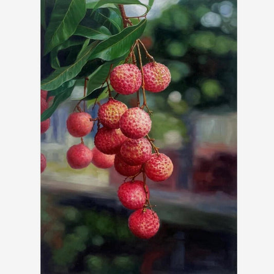 100 Handmade Oil Painting on Canvas Litchi Painting for House Decor 20 by 28 M2037