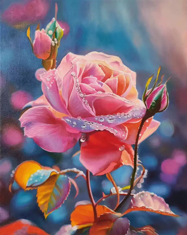 Realistic Flower 100% Handmade Oil Painting on Canvas Wall Decor 16 by 20 M2043