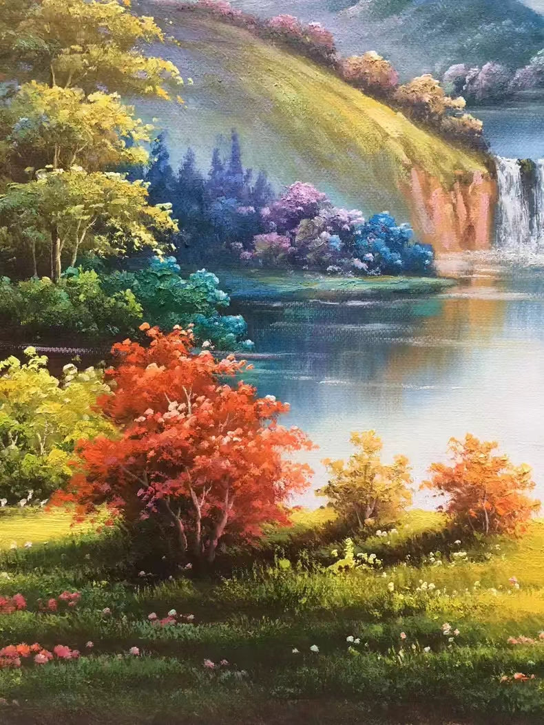 Handmade Landscape Oil Painting on canvas Wall Art for Living Room 20 by 39 M3011