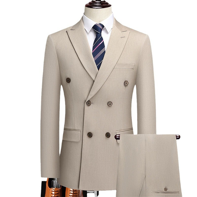 Mens Suits 2pcs Set Business Wedding Clothes Double Buckles MU004