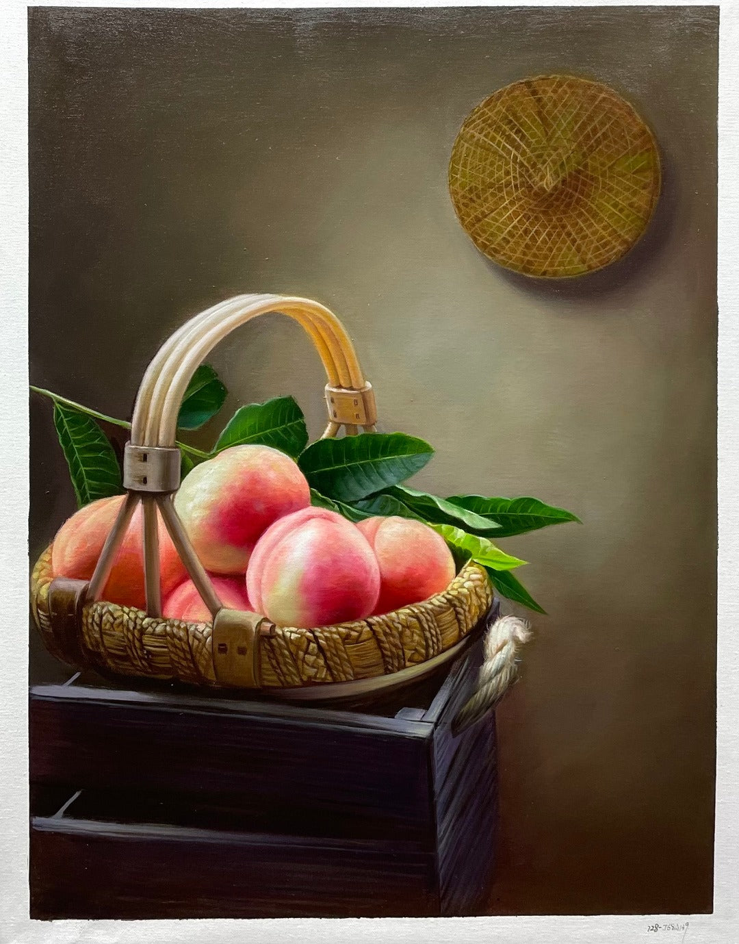 100 Handmade Oil Painting on Canvas Peach Painting for Kitchen Decor 24 by 32 M2040