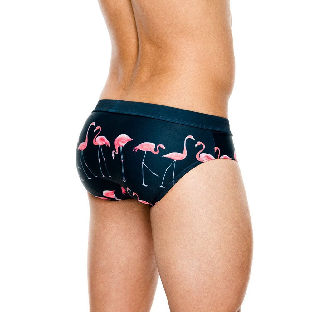 Flamingo Mens Swimsuit Briefs Swimwear Male Sexy Swimming Bikini U006