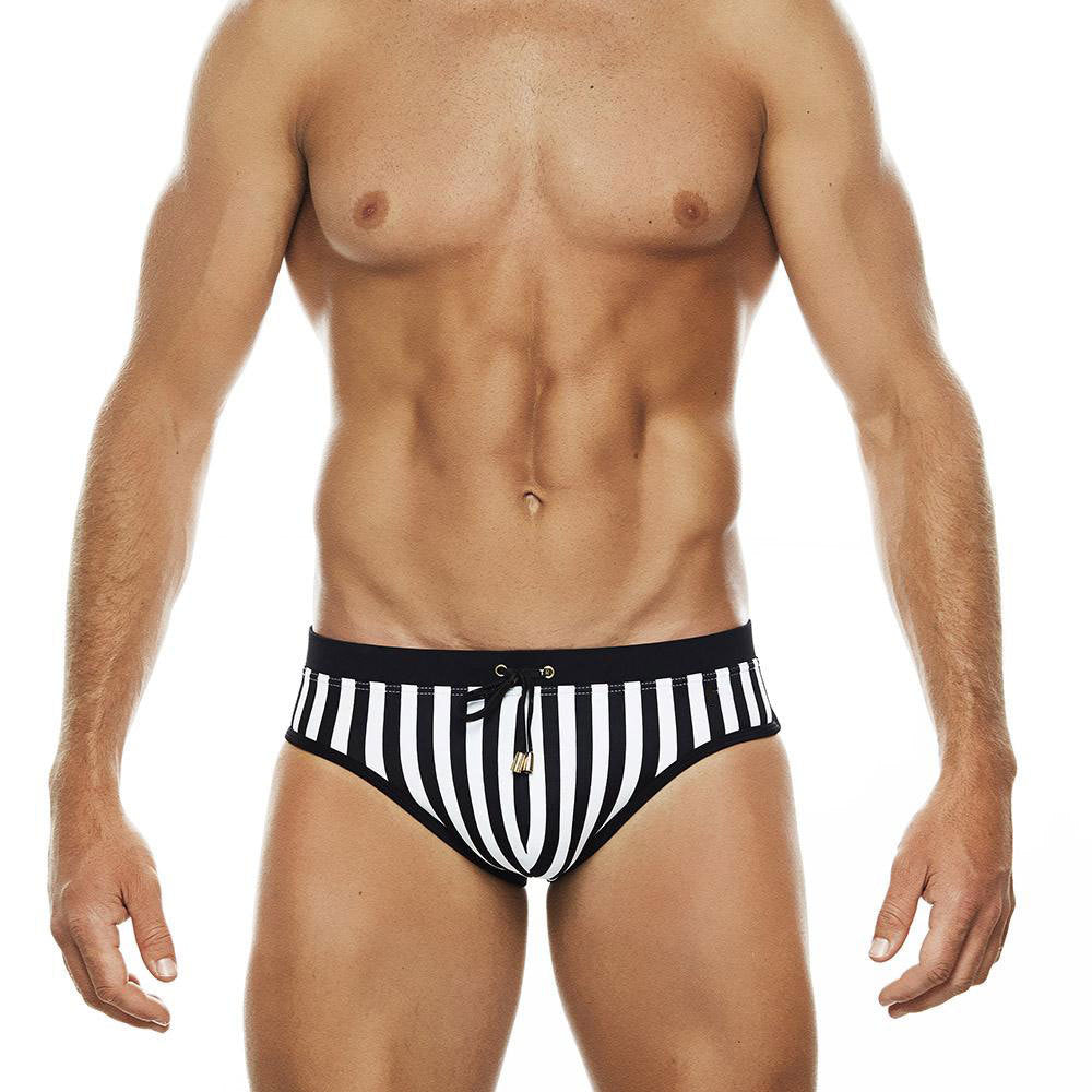 Striped Pattern Mens Swimsuit Briefs Swimwear Male Sexy Swimming Bikini U062