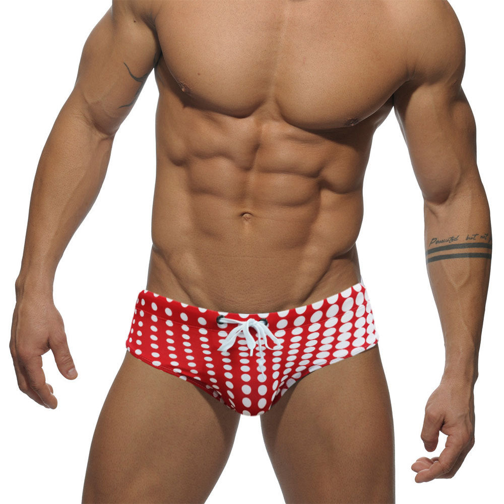 Circle Pattern Mens Swimsuit Briefs Swimwear Male Sexy Swimming Bikini U063